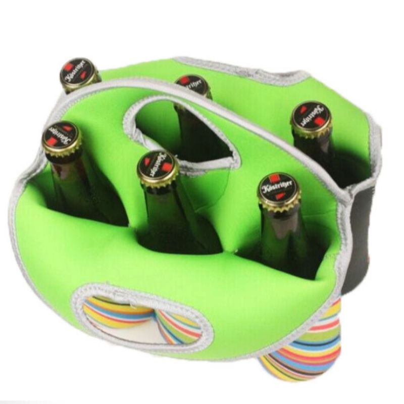 卸売ネオプレンファブリック6パックビールネオプレントートバッグレッドワインクーラーバッグピクニックビーチ用